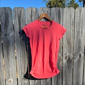 Athleta: Pink Ruched Fitted Sports Top: Size Medium